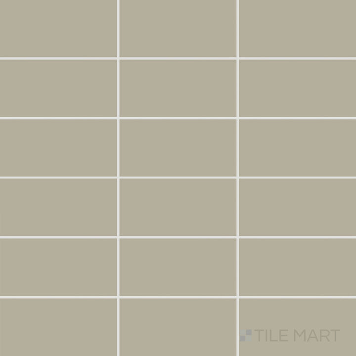 Captured from above, the Color Wheel Classic Architectural Gray 3x6 matte glazed ceramic tile displays a modern gray tone with a soft, non-glossy finish, perfect for contemporary interiors.