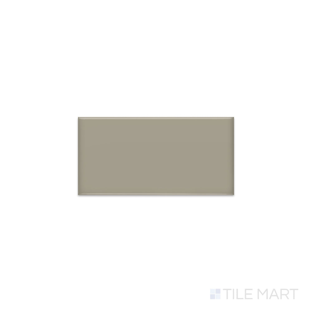 Diagonal view of Color Wheel Classic Architectural Gray 3x6 matte glazed ceramic tile, showcasing a modern gray shade with a smooth, non-reflective finish in a classic rectangular format.  