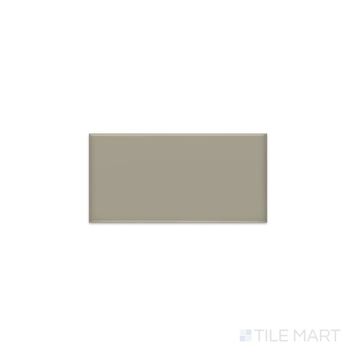 Diagonal view of Color Wheel Classic Architectural Gray 3x6 matte glazed ceramic tile, showcasing a modern gray shade with a smooth, non-reflective finish in a classic rectangular format.  