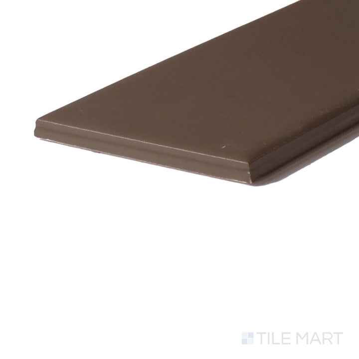 Corner shot of Color Wheel Classic Artisan Brown 3X6 Matte Glazed Ceramic, displaying its rich brown tone with a soft, matte finish for a timeless appeal.