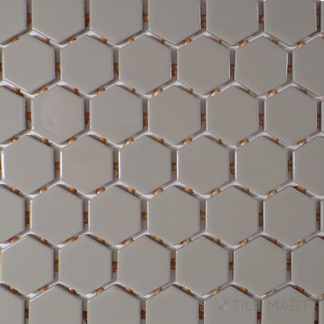 The overhead perspective highlights the Color Wheel Mosaic Architectural Gray 1.5