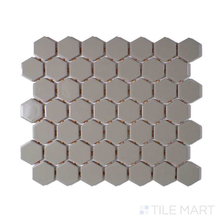 Color Wheel 1.5" Ceramic Mosaic 12X14 Architectural Gray Glossy
