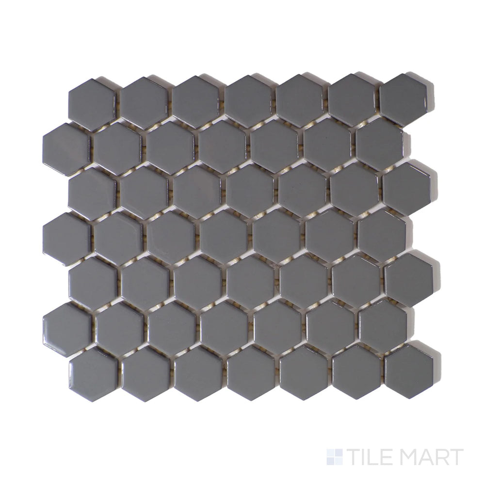 Angled shot of Color Wheel Mosaic Suede Gray 1.5