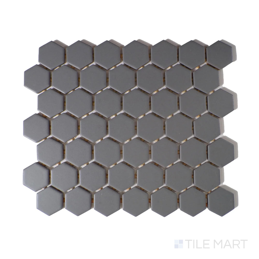 Angled shot of Color Wheel Mosaic Suede Gray 1.5