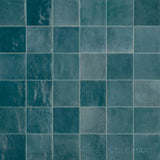 Zellige Neo Petrolio 4X4 Glossy Glazed Ceramic Tile