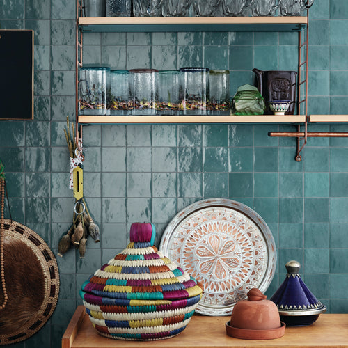 Zellige Neo Petrolio 4X4 Glossy Glazed Ceramic Tile