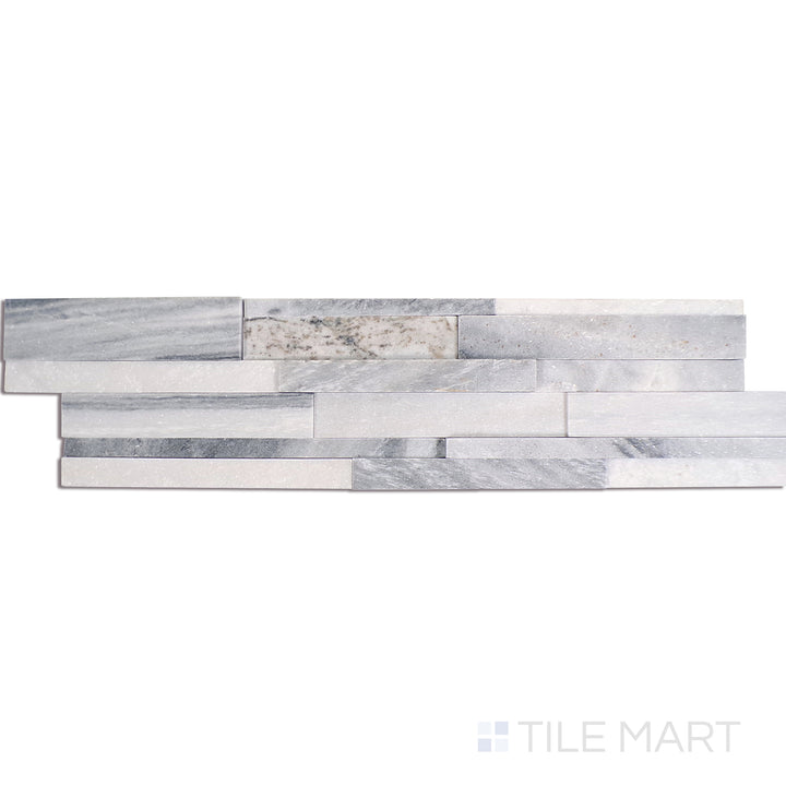 Rockmount 3D Marble Stacked Stone Panel 6X24 Gray Honed