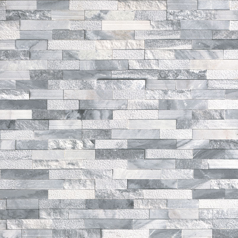 Rockmount Gray 6X24 Splitface Marble Multi Stacked Ledgestone