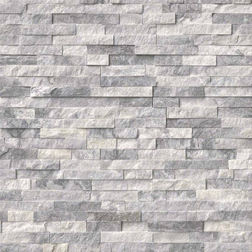 Top-down view of ALASKA GRAY 6x24 PANEL  MARBLE PANEL in SPLITFACE finish, displaying the surface and subtle tonal variations.