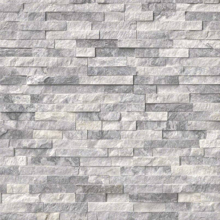 Top-down view of ALASKA GRAY 6x24 PANEL  MARBLE PANEL in SPLITFACE finish, displaying the surface and subtle tonal variations.