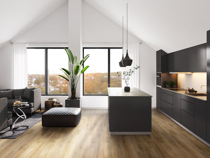 Emphasizing the beauty of ANDOVER HATFIELD 7x48 VINYL TILE with a LOW GLOSS finish, creating a relaxed atmosphere with its serene presence.