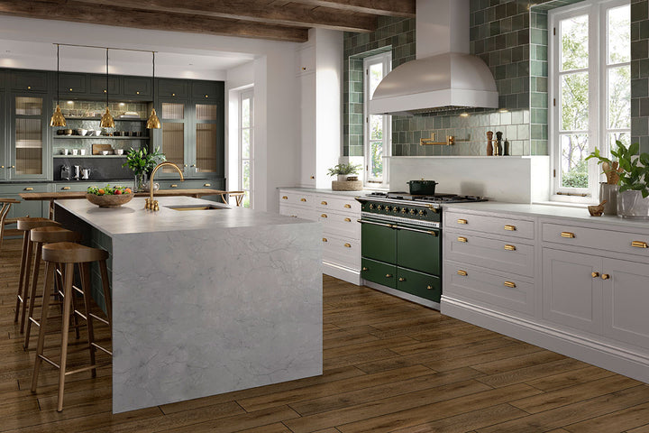 A classic mid-toned luxury plank with authentic wood grain texture delivers a sophisticated and inviting aesthetic with Andover Hatfield 7x48 low gloss luxury plank vinyl.