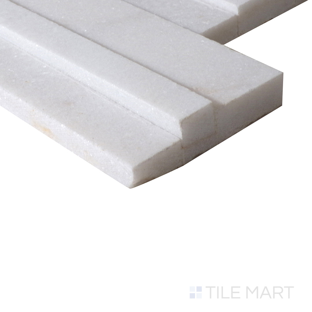 Rockmount 3D Marble Ledger Panel 6X24 White Honed