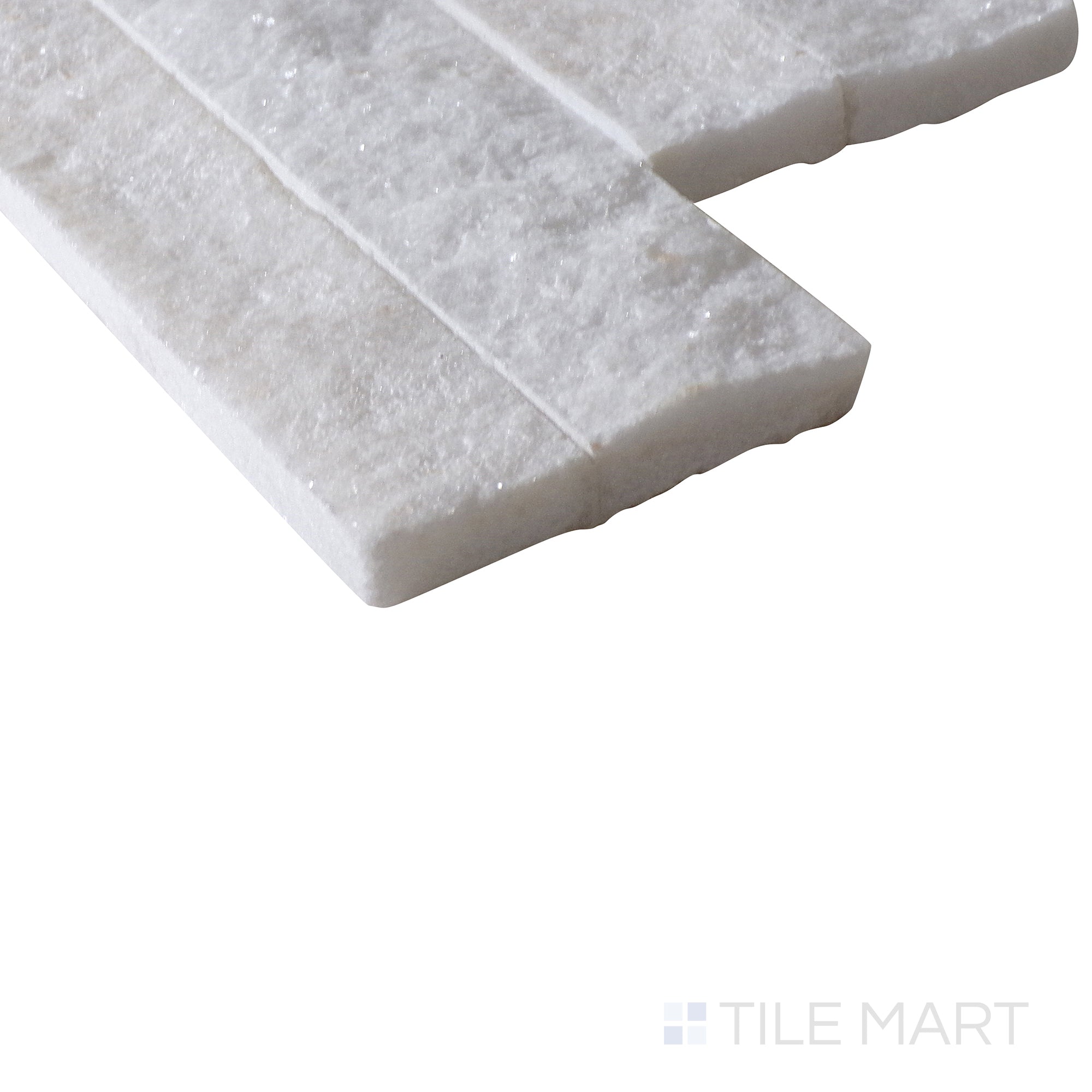 Rockmount White 6X24 Splitface Marble Ledgestone | Tilemart