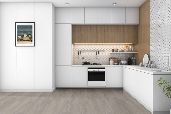 Home interior with Ashton York Gray 7X48 Low Gloss Luxury Vinyl Plank flooring, highlighting its subtle gray tones.