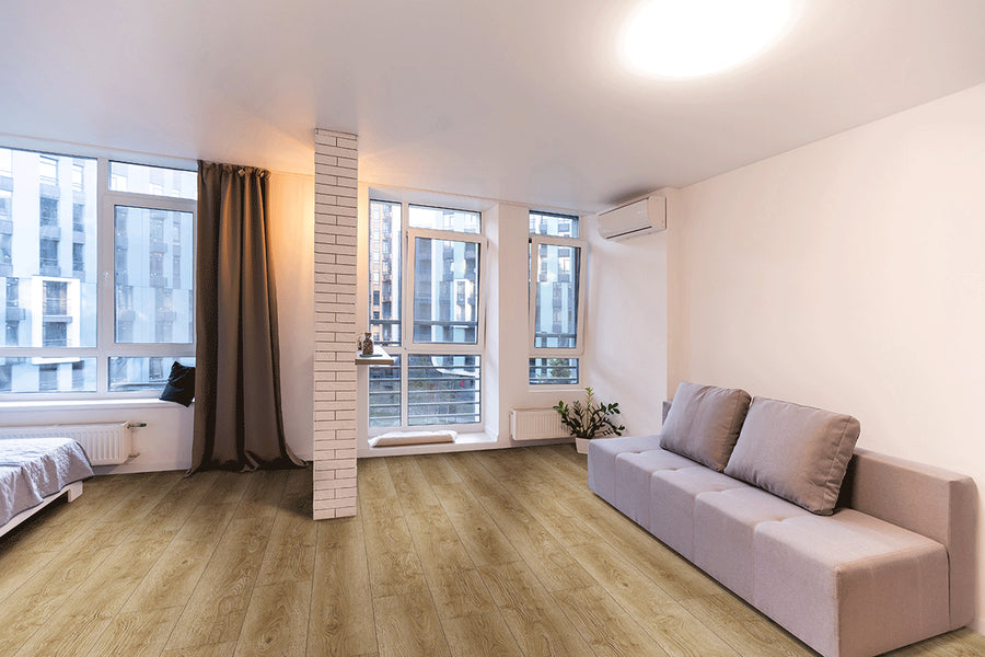 Residential room showcasing Ashton XL Bergen Hills 9X60 Low Gloss Luxury Vinyl Plank flooring.