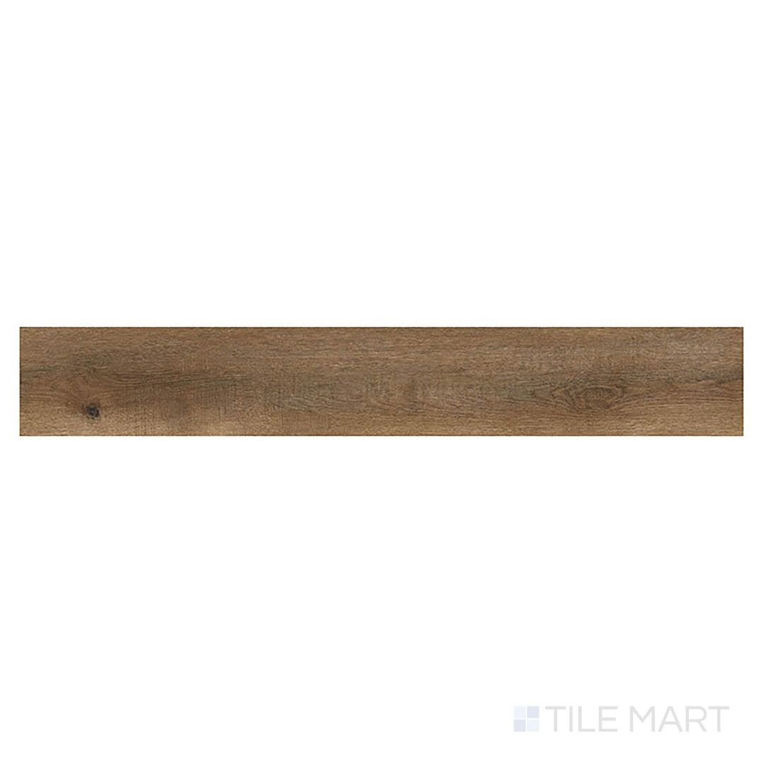 Viewed directly from overhead, Ashton XL Maracay Brown 9x60 low gloss vinyl plank reveals its rich chocolate hues and subtle wood movement.