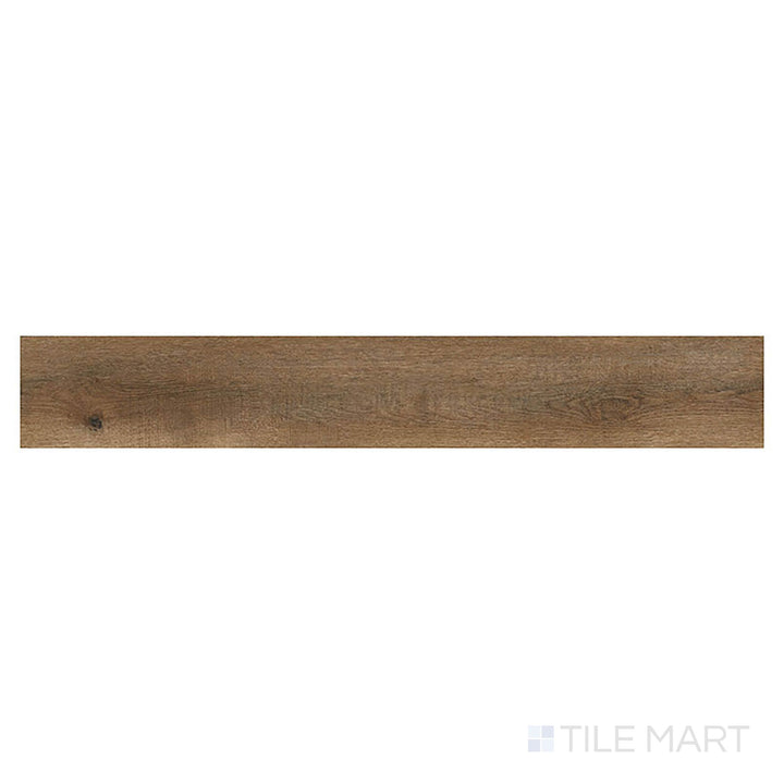 Viewed directly from overhead, Ashton XL Maracay Brown 9x60 low gloss vinyl plank reveals its rich chocolate hues and subtle wood movement.