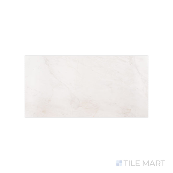 Angled shot of BIANCO DOLOMITE 12X24 HONED MARBLE TILE with a HONED finish, highlighting the intricate details and elegant finish from a unique perspective.