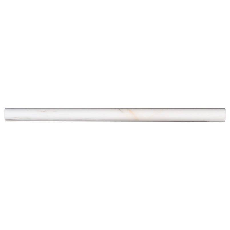 Top-down view of BIANCO DOLOMITE PENCIL MOLDING MARBLE TRIM in POLISHED finish, displaying the surface and subtle tonal variations.