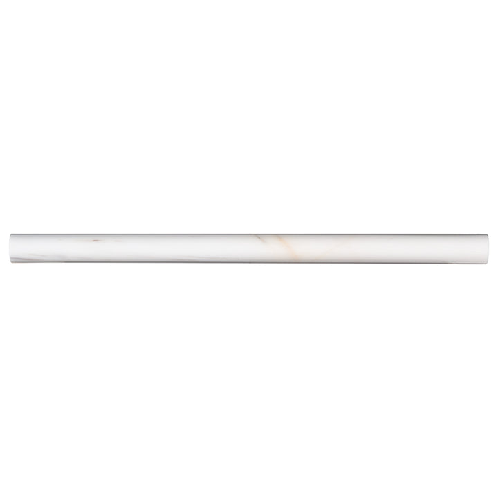 Top-down view of BIANCO DOLOMITE PENCIL MOLDING MARBLE TRIM in POLISHED finish, displaying the surface and subtle tonal variations.