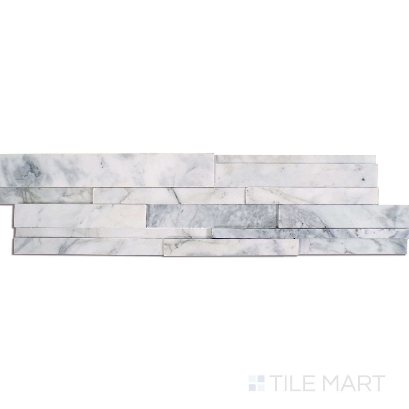 Rockmount 3D Marble Stacked Stone Panel 6X24 Cressa Honed