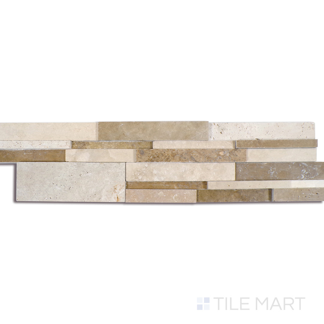 Rockmount Travertine Stacked Stone Panel 6X24 Casa Blend Honed
