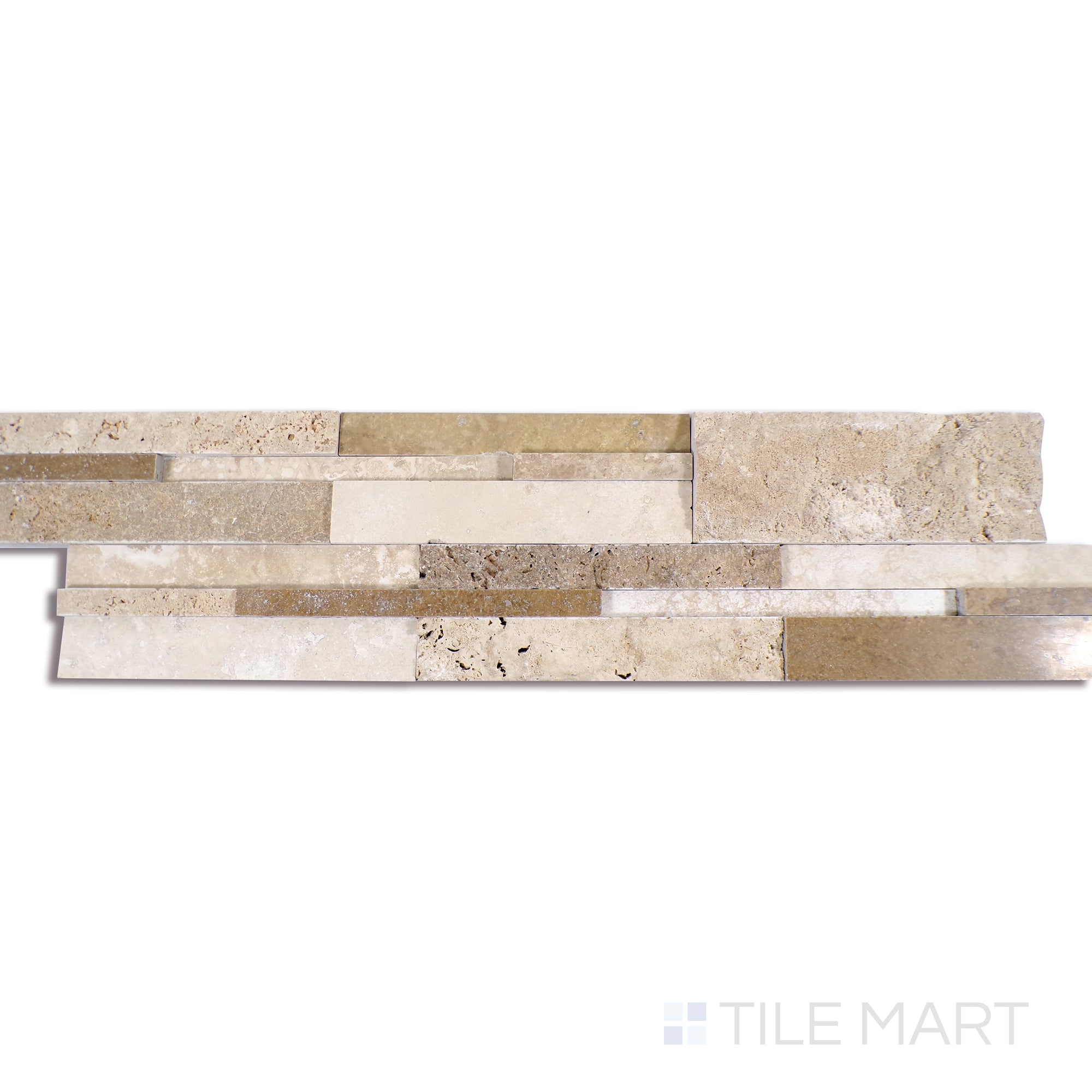 Rockmount Casa Blend 6X24 Splitface Travertine Stacked Ledgestone