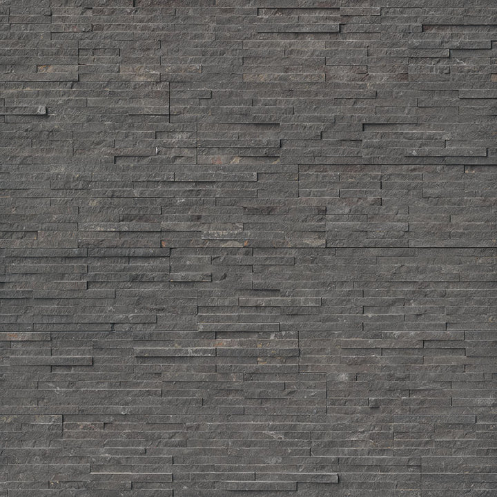 Rockmount Marble Stacked Stone Panel 6X24 Charcoal Splitface