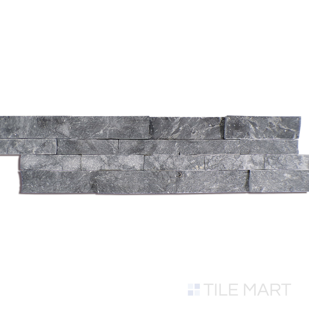 Angled shot of COAL CANYON 6x24 PANEL  QUARTZITE PANEL with a SPLITFACE finish, highlighting the intricate details and elegant finish from a unique perspective.