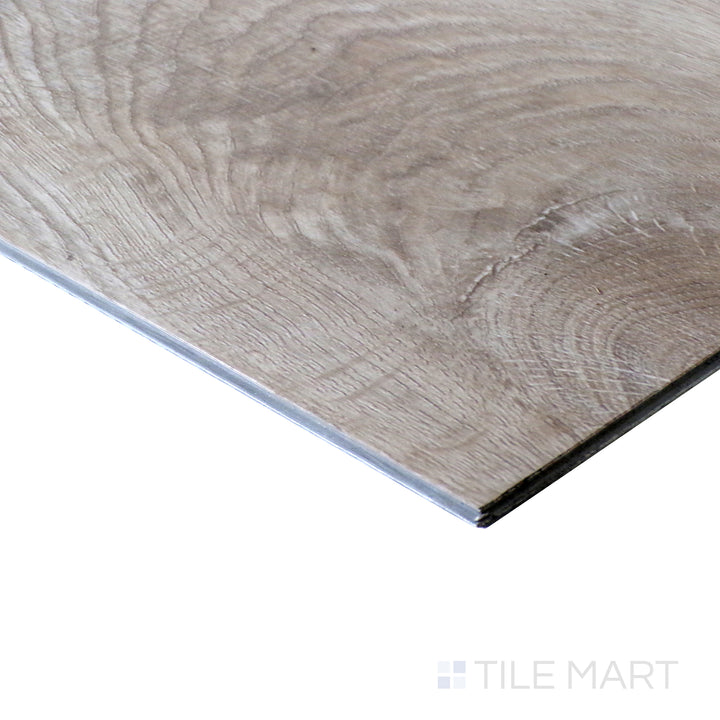 Corner shot of XL CYRUS GRAYTON 9x60 VINYL TILE with a LOW GLOSS finish, demonstrating the sturdy material and its subtle layering at the corner.