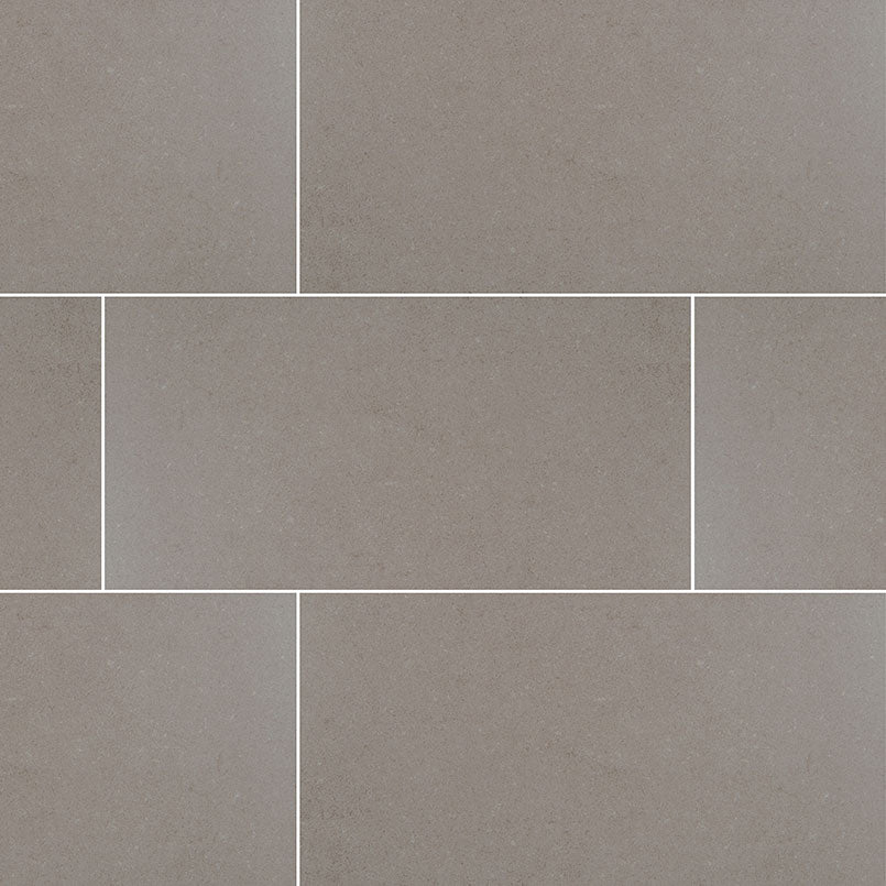 Top-down view of DIMENSIONS GRIS 24X48 PORCELAIN TILE in MATTE finish, featuring the surface texture and natural color blend.