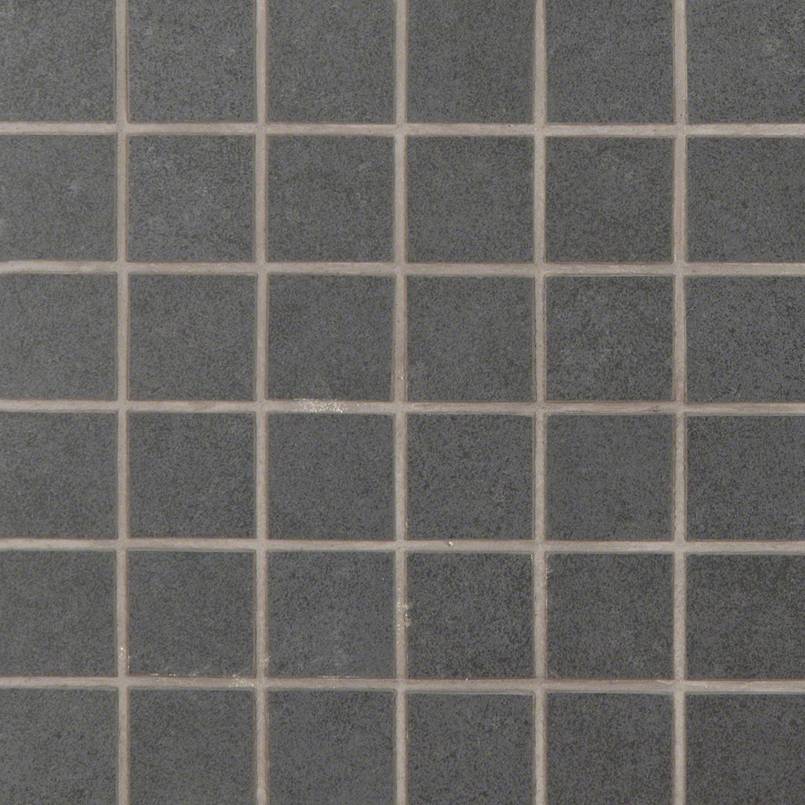 Top-down view of DIMENSIONS GRAPHITE 2X2 MOSAIC PORCELAIN MOSAIC in MATTE finish, revealing the intricate design and material finish.