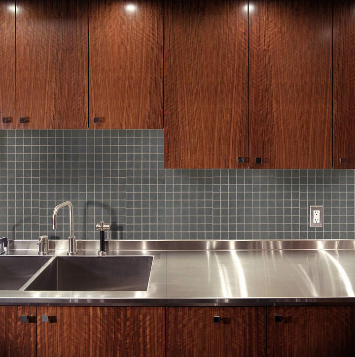 Presenting the stylish aesthetic of DIMENSIONS GRAPHITE 2X2 MOSAIC PORCELAIN MOSAIC with a MATTE finish, adding a touch of warmth and texture to the space.