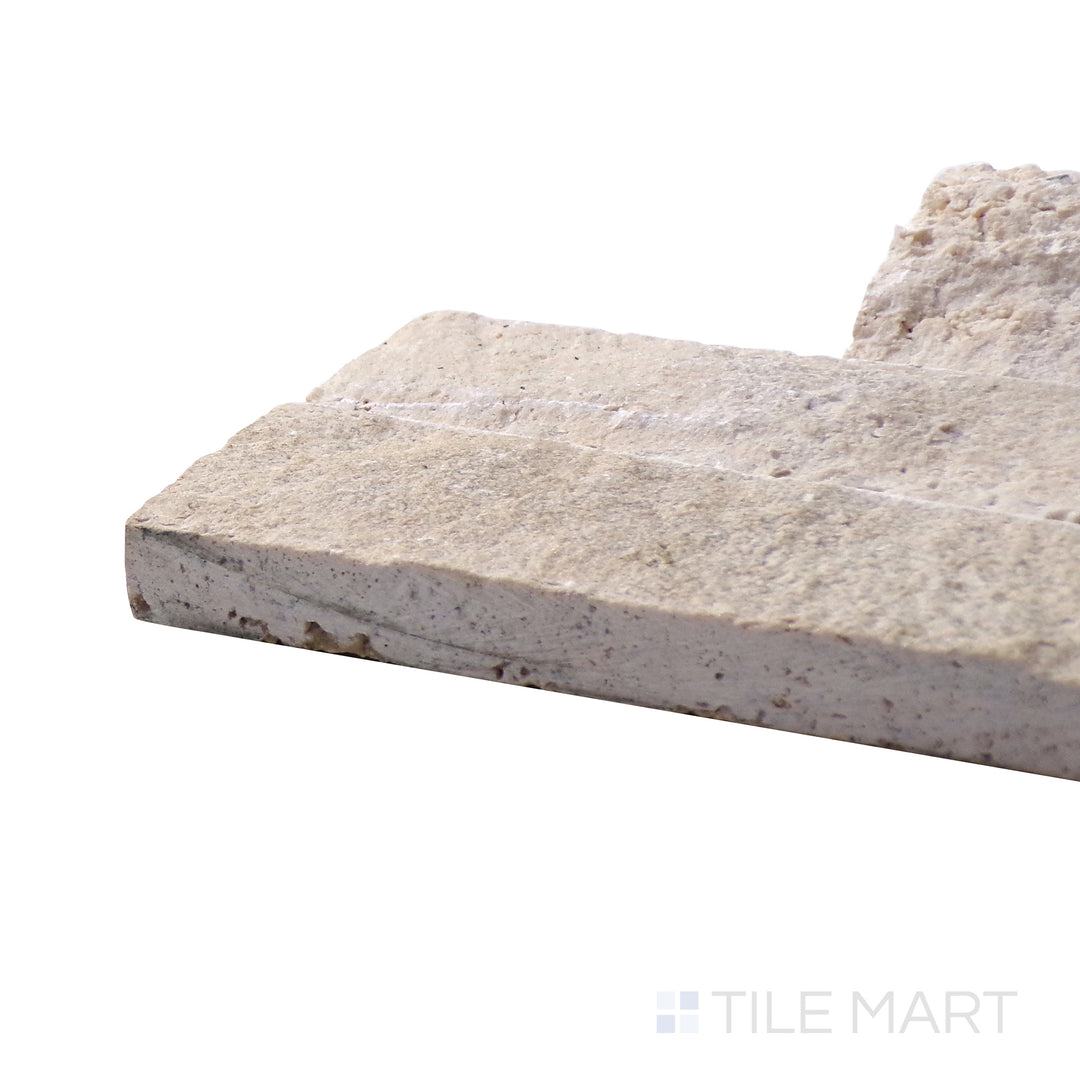 Rockmount Travertine Stacked Stone Panel 6X24 Cream Splitface