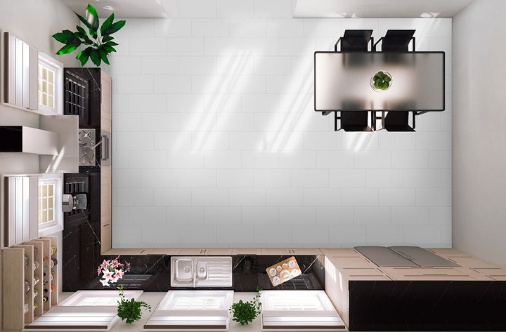 A sleek and minimalist porcelain tile, Domino White 12X24 Matte Porcelain features a crisp white finish with a refined matte texture.