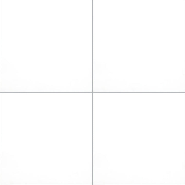 Top-down view of DOMINO WHITE 24X24 MATTE in PORCELAIN TILE with a MATTE finish, emphasizing its surface details and WHITE hues.