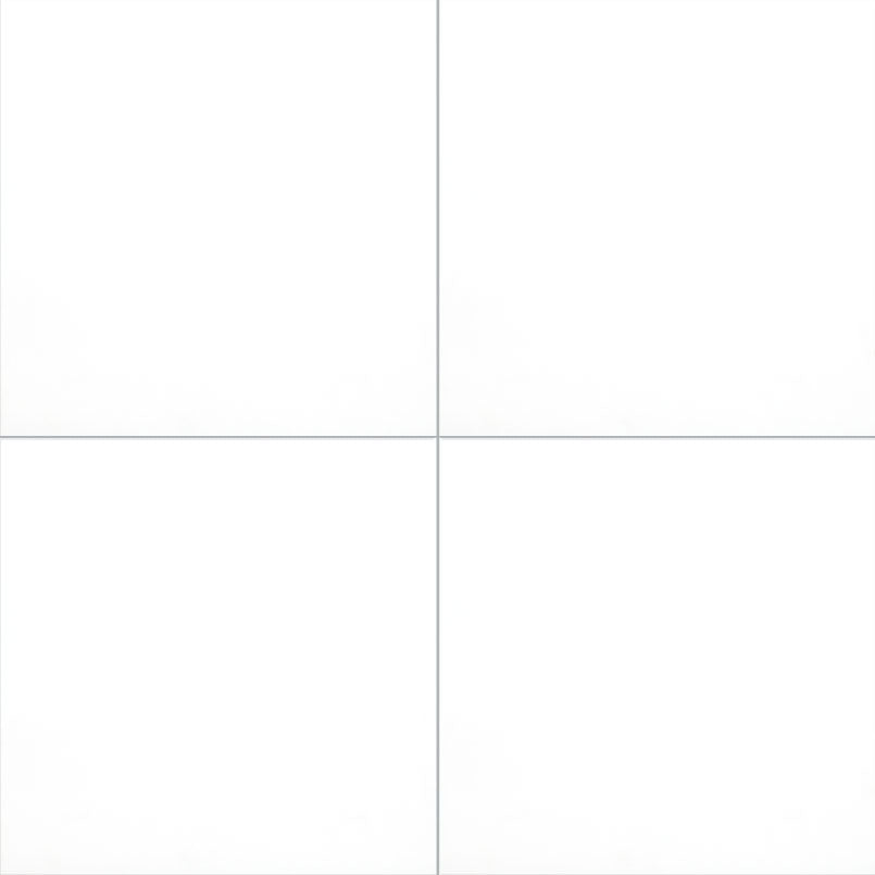 Top-down view of DOMINO WHITE 24X24 POLISHED in PORCELAIN TILE with a POLISHED finish, emphasizing its surface details and WHITE hues.