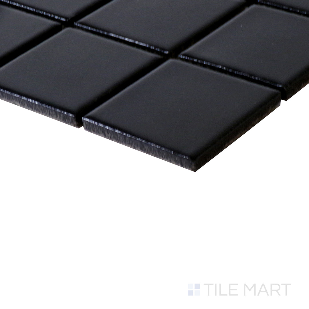 Domino 2X2 Porcelain Mosaic 12X12 Black Glossy