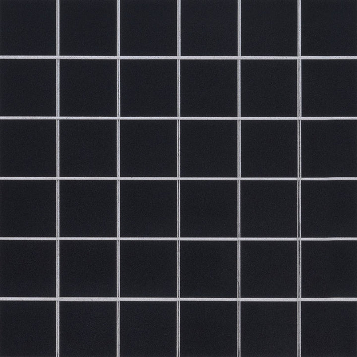 Top-down view of BLACK 2X2 MOSAIC MATTE in PORCELAIN MOSAIC with a MATTE finish, presenting the smooth texture and color richness of BLACK.