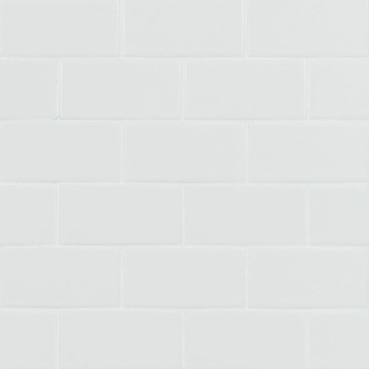 Domino 2X4 Porcelain Mosaic 12X12 White Matte