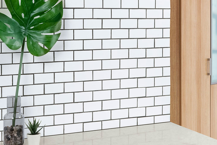 Domino 2X4 Porcelain Mosaic 12X12 White Matte