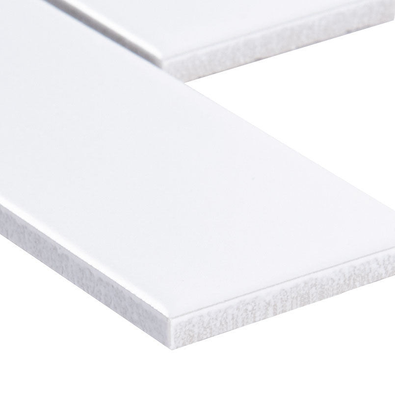 Domino 2X6 Brick Porcelain Mosaic 12X12 White Matte