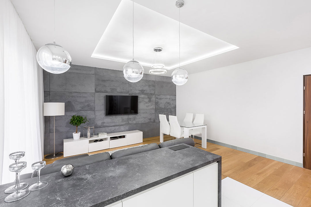 Displaying the refined texture of GRAY GLOSSY 3X6 BULLNOSE PORCELAIN TILE with a GLOSSY finish, adding a touch of warmth and texture to the space.