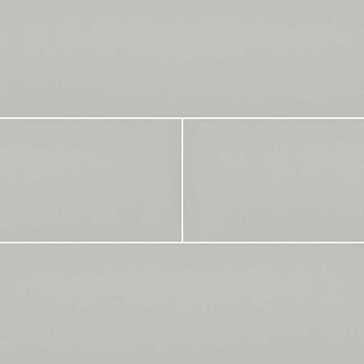 Top-down view of GRAY GLOSSY 4X16 in PORCELAIN TILE with a GLOSSY finish, emphasizing its surface details and GRAY hues.