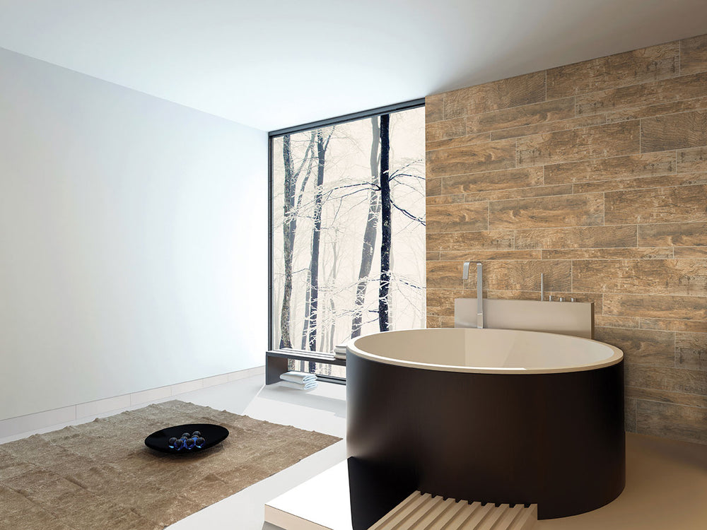 Highlighting the elegance of GRAY GLOSSY 4X16 BULLNOSE PORCELAIN TILE with a GLOSSY finish, creating a relaxed atmosphere with its serene presence.