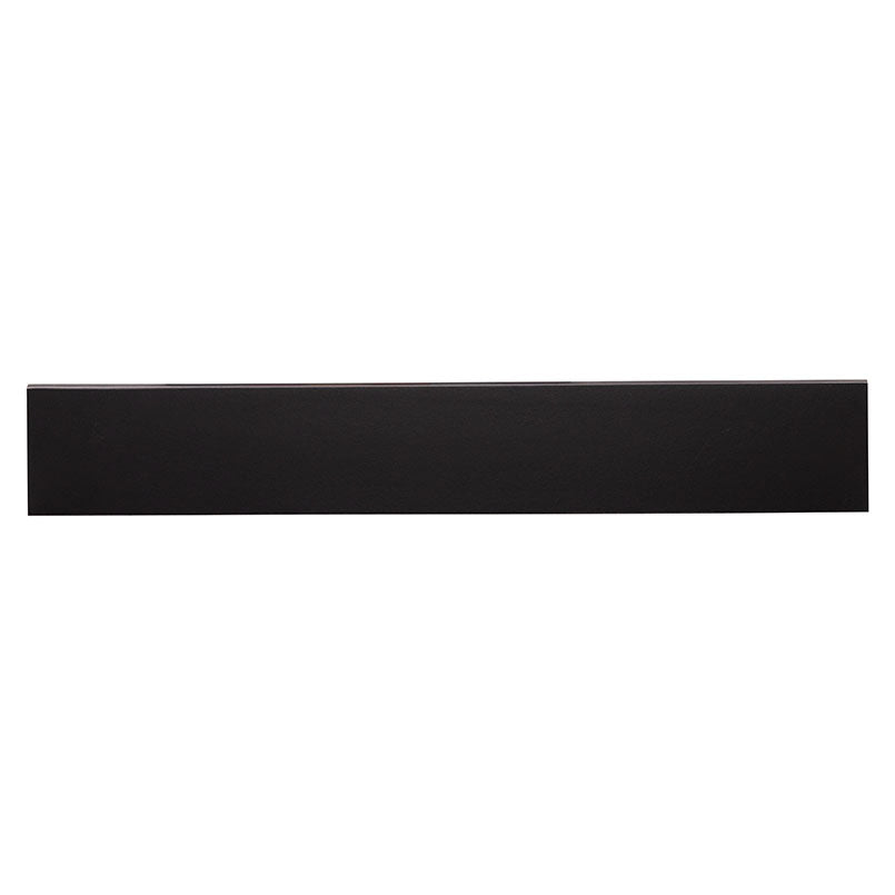 Top-down view of BLACK MATTE 4X24 BULL NOSE in PORCELAIN TRIM with a MATTE finish, presenting the smooth texture and color richness of BLACK.