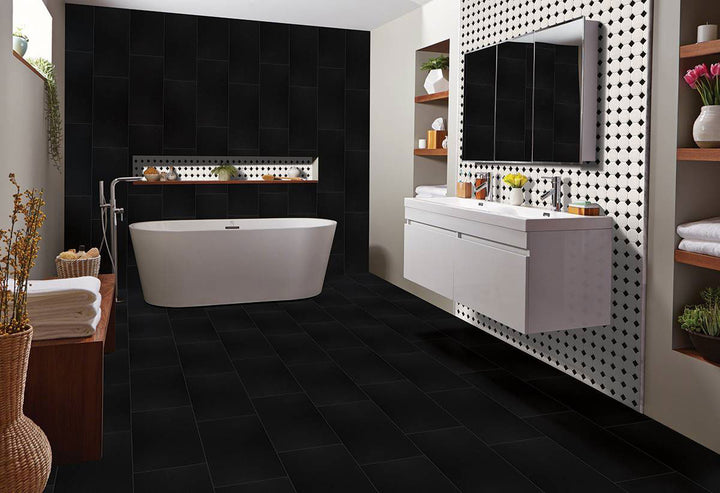 Domino Octagon Porcelain Mosaic 12X12 Black & White Matte