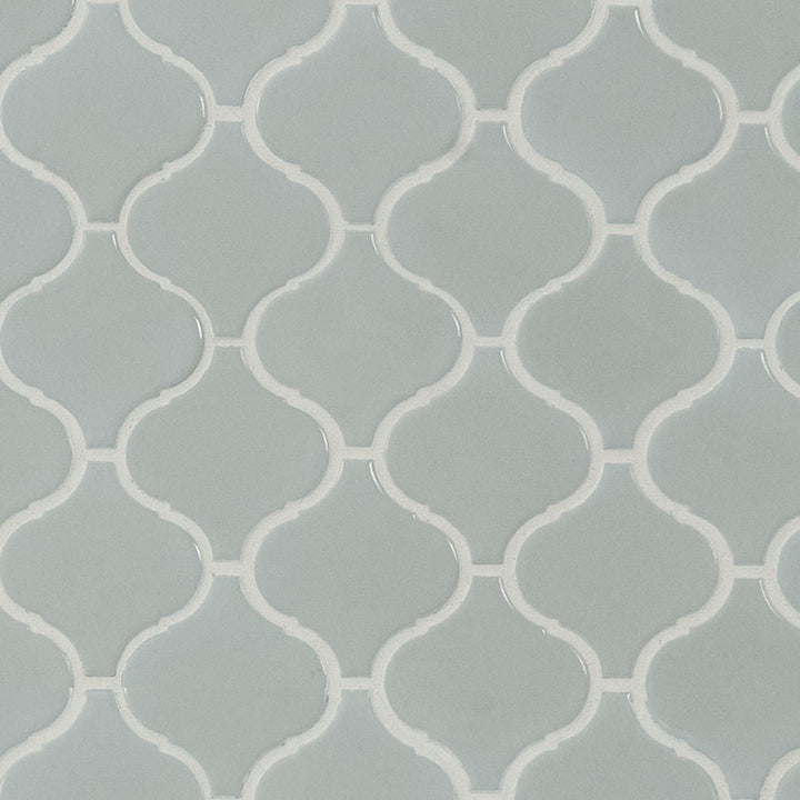 Domino Arabesque Porcelain Mosaic Gray Glossy