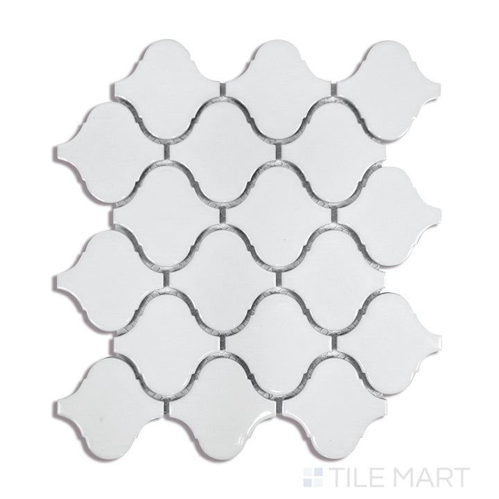 Domino Arabesque Porcelain Mosaic Gray Glossy